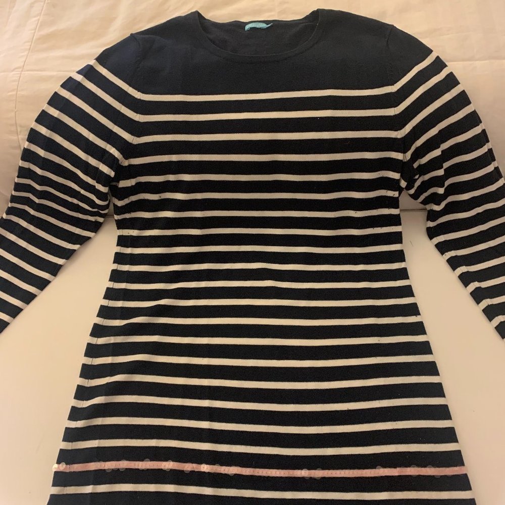 J. McLaughlin Navy/White Striped Sweater